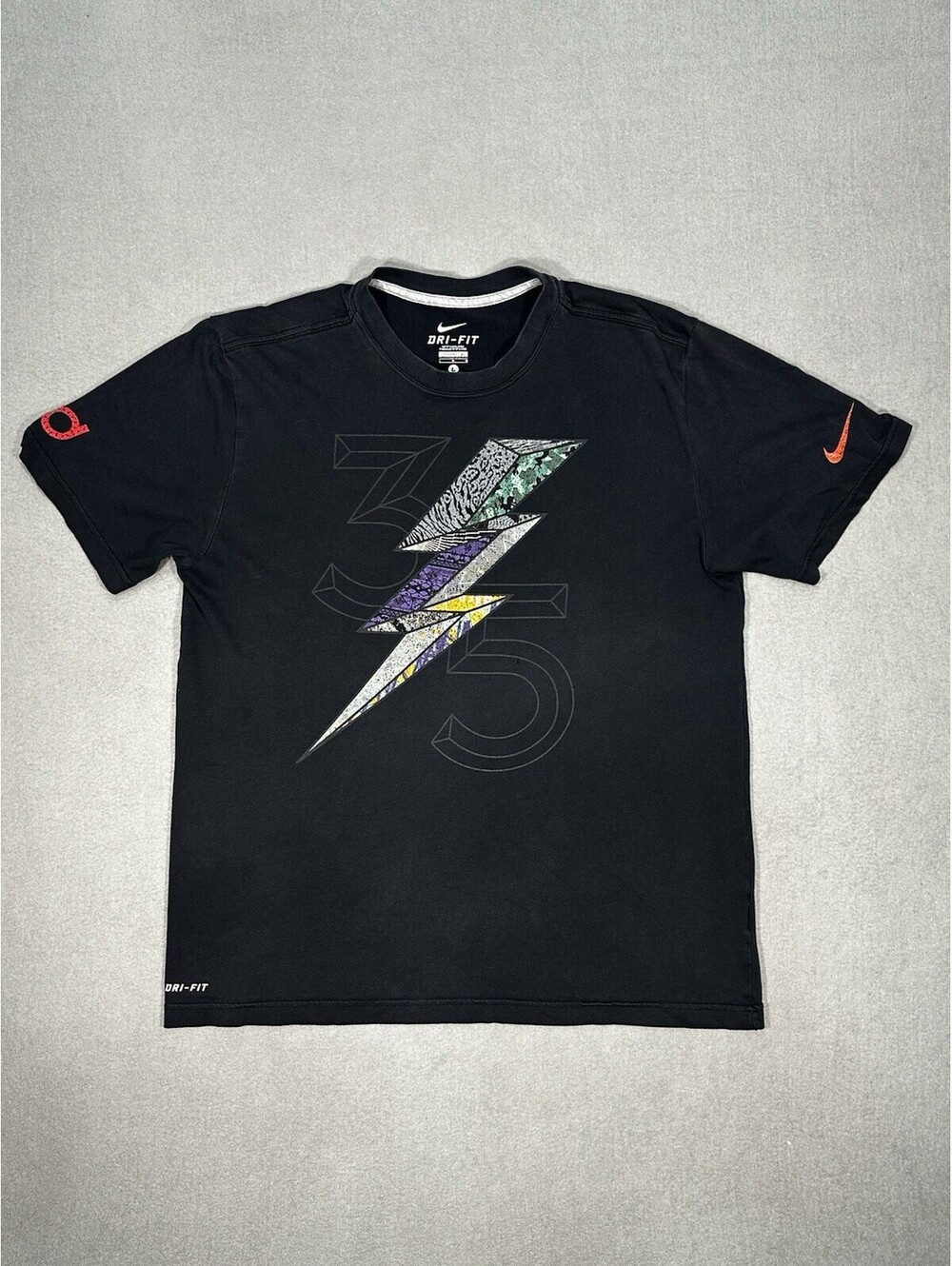 Nike Dri-FIT KD Kevin Durant 35 Lightning Graphic T-Shirt Black Men’s Size Large